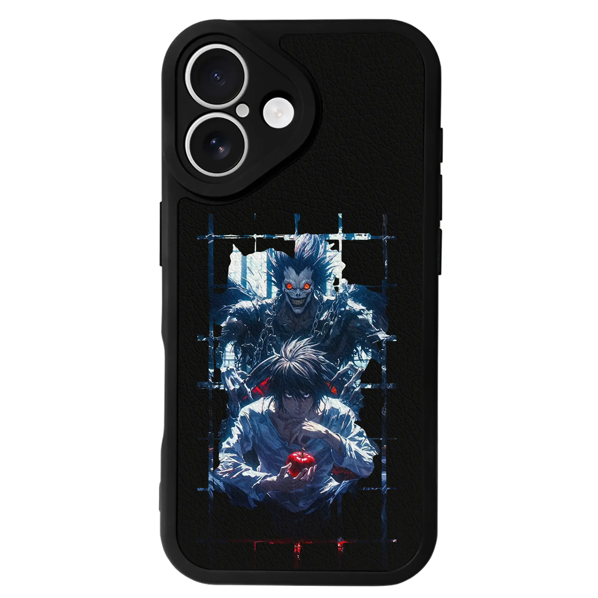 デスノート グッズ,L - IPhone 16シリーズ対応 ・ シリコンスマホケース ・ レザー調 ・ 高精度フィット ・ 耐衝撃 ・ ワイヤレス充電対応 ・ 精密カット